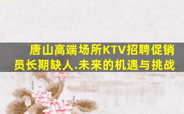 唐山高端场所KTV招聘促销员长期缺人.未来的机遇与挑战